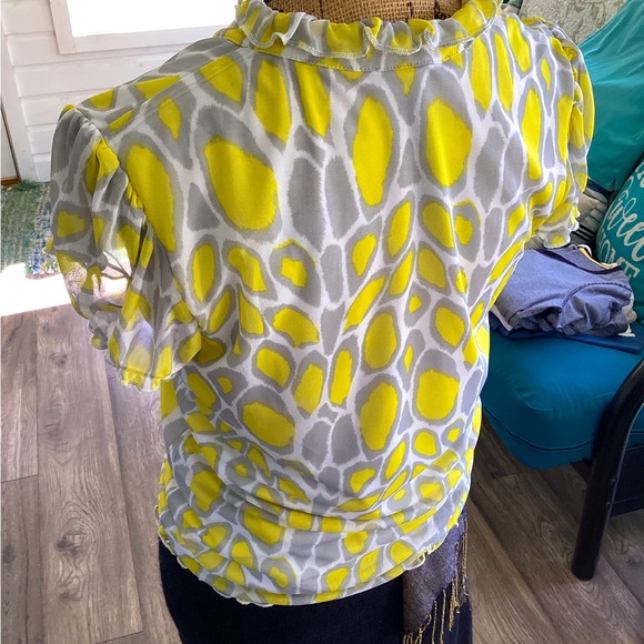 International Concepts ruffled neck, sleeves, bottom; body lined. - Picture 3 of 7